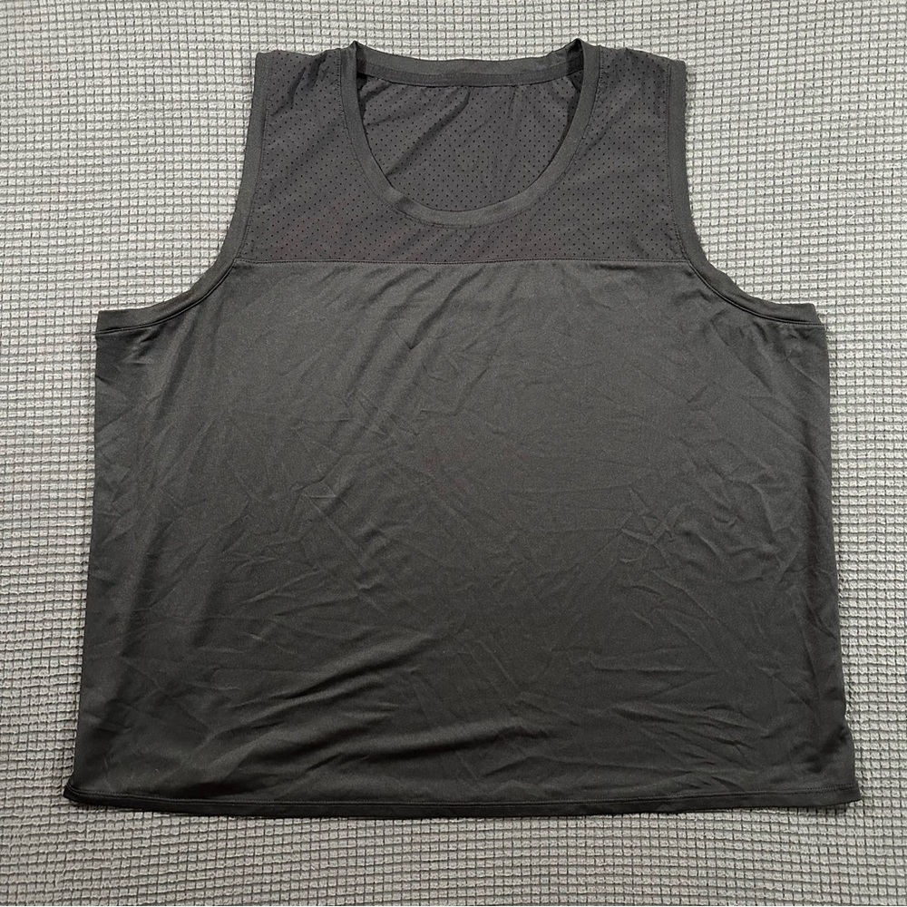 Xersion Mens XXL Quick Dri Athletic Tank Top Black Mesh Workout Shirt